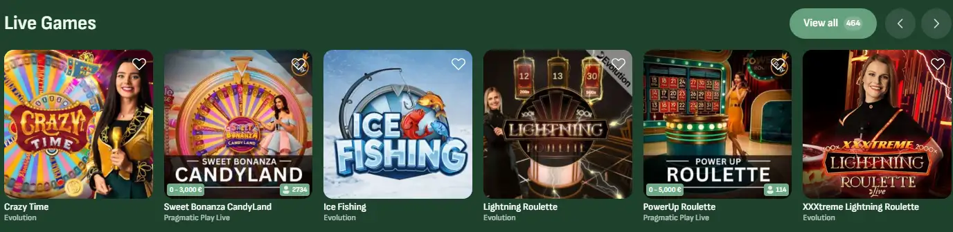 Live Dealer Games bij Betsixty